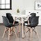 4 Pieces Modern Plastic Hollow Chair Set with Wood Leg